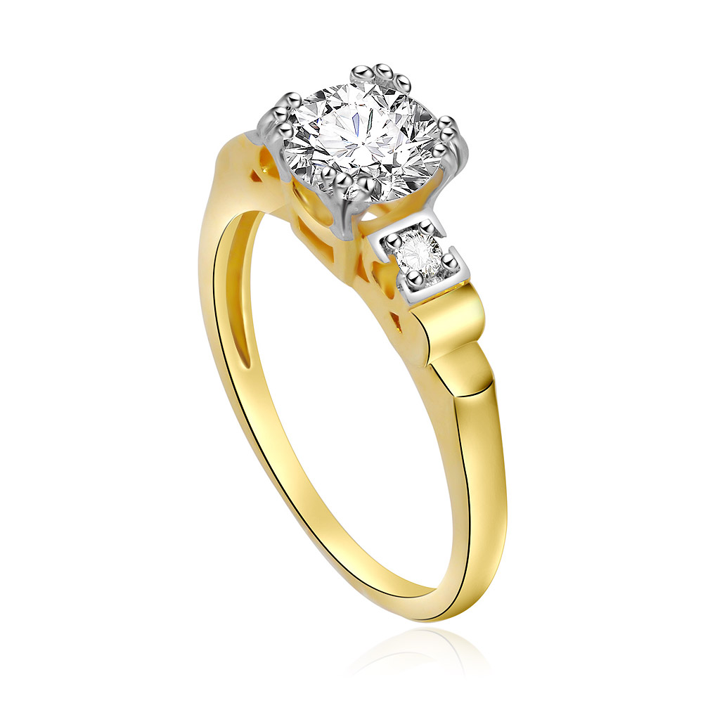  Three  Stone  Princess  Cut  Cubic  Zirconia  Engagement Ring  